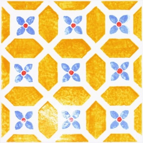 Tubadzin Majolika Avignon 12 20х20 см декор настенный желтый