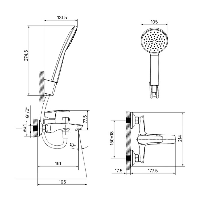 Iddis Ray RAYBL02i02 смеситель для ванны черный