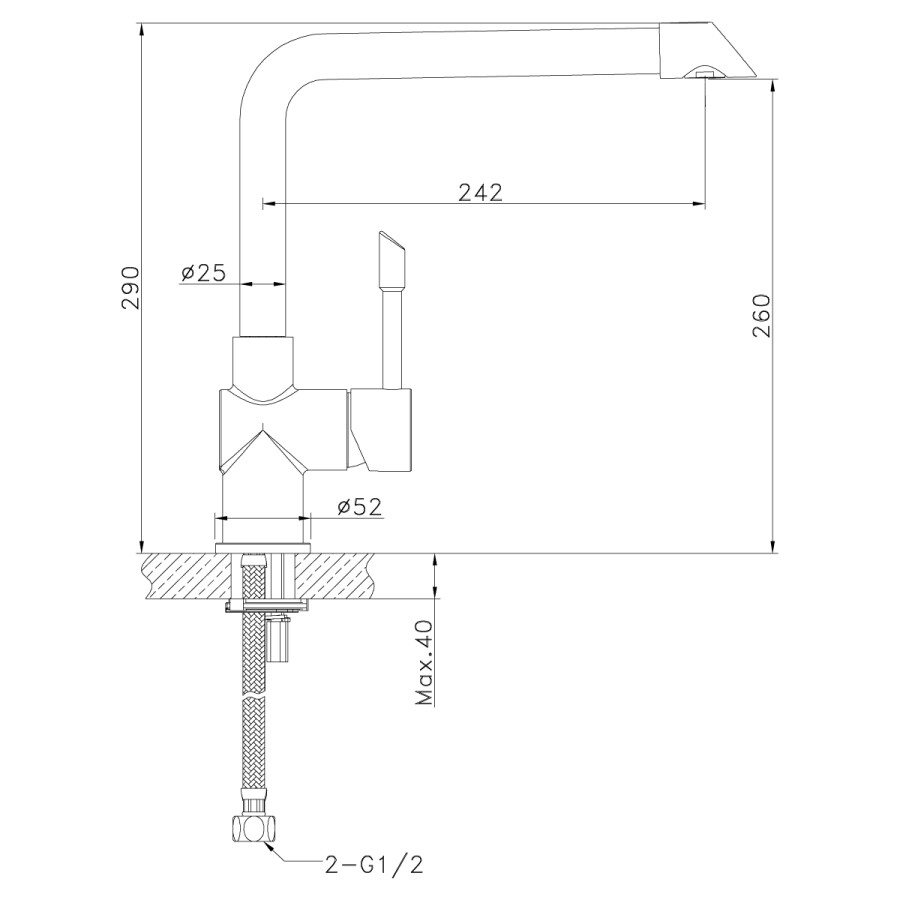 Lemark LM5074S Expert смеситель для кухни сталь