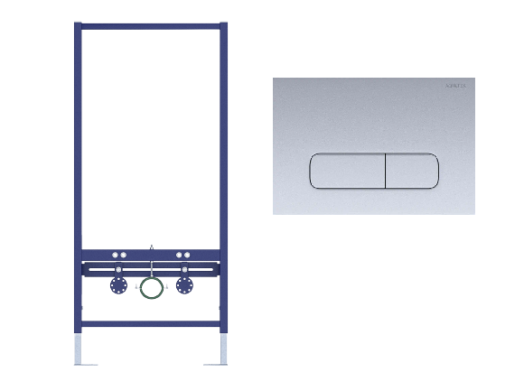 Aquatek Standart INSB-0000001 инсталляция для биде + кнопка KDI-0000014 хром матовая