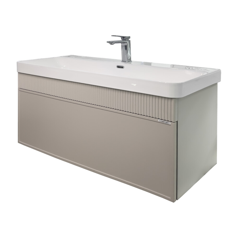 Тумба-умывальник Comforty Мадрид 100M серый шёлк с раковиной Comforty CF19595BX-100 00-00020148
