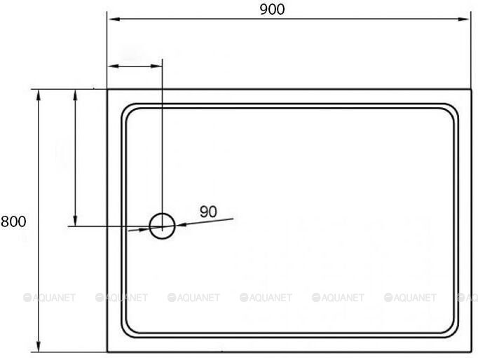 Cezares TRAY-A-AH-90/80-15-W душевой поддон акриловый 90*80*15