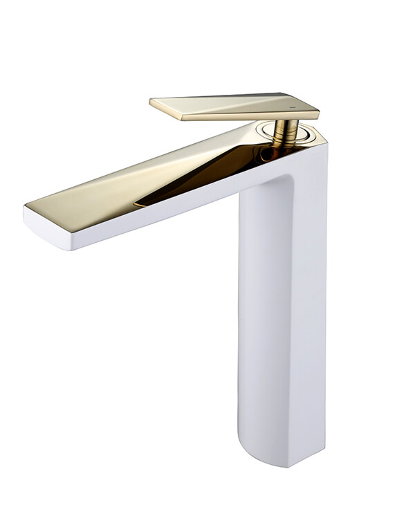Смеситель для умывальника высокий Boheme Venturo Белый / Золото 382-W