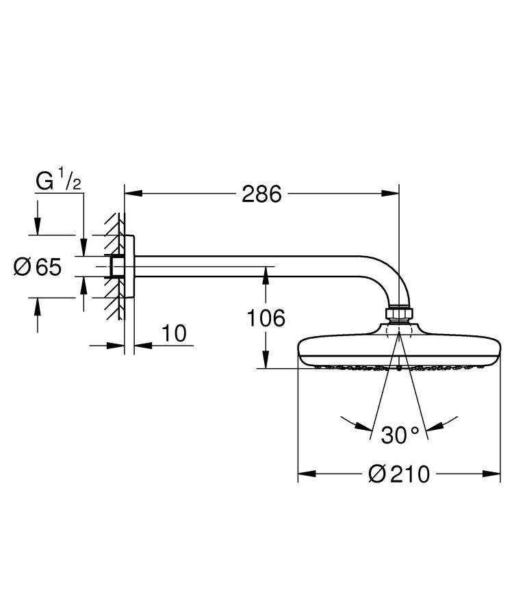 Grohe Tempesta 210 26411000 верхний душ