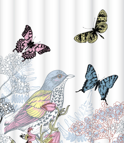 Lemark C1820T004 Colorful butterflies 180*200 штора для ванной