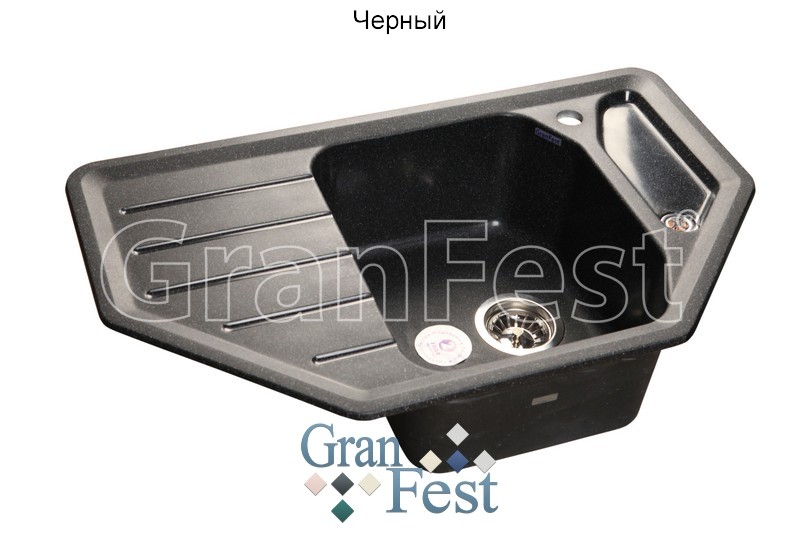 GranFest Corner GF-С-800E кухонная мойка черный 79 х 49 см