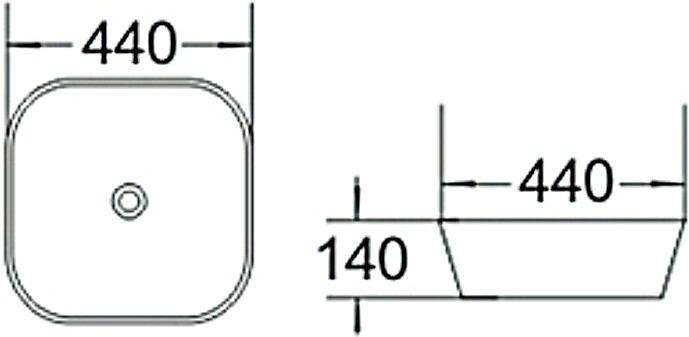 SantiLine SL-1048 раковина накладная 44 см