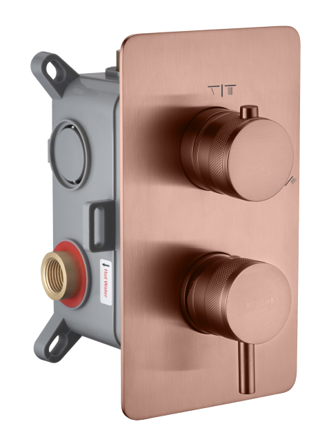 Смеситель встраиваемый 2-х проходной Boheme Cell Copper Brushed 135-2-CB