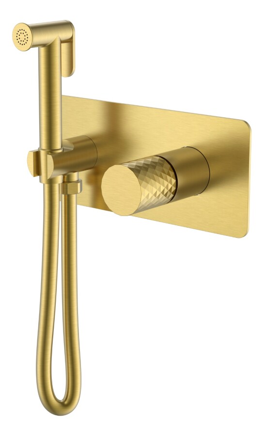 Гигиенический душ со смесителем Boheme Stick ручка Diamond Mat Gold 127-MG
