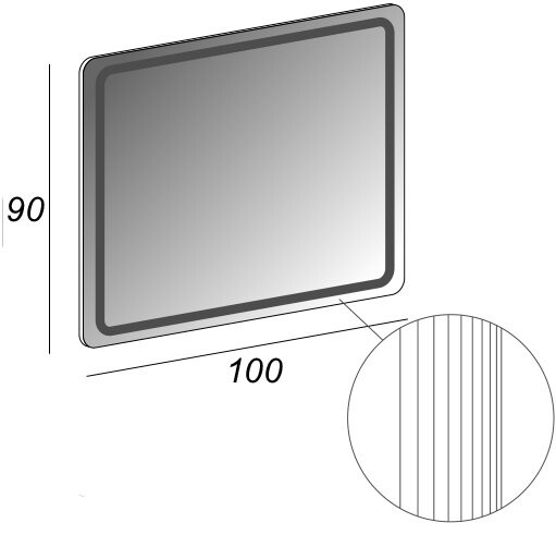 Зеркальное полотно Cezares 100*90 54352
