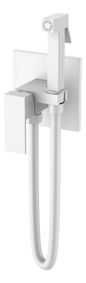 Гигиенический душ со смесителем Boheme Qubic Matt White 477-MW
