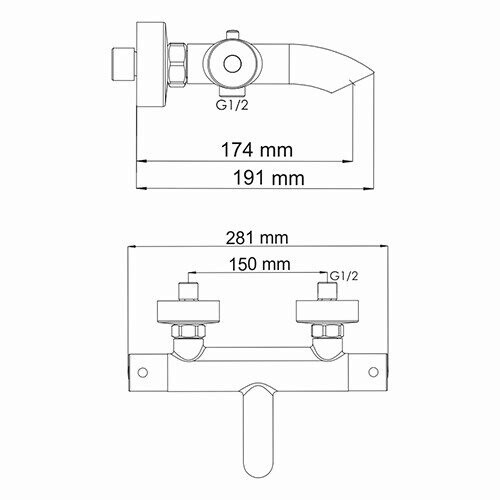 WasserKRAFT Berkel 4811 Thermo смеситель для ванны хром