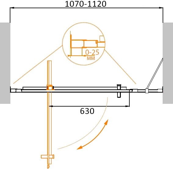 Cezares MOLVENO-BA-11-90+20-C-Cr-IV душевые двери 110*195