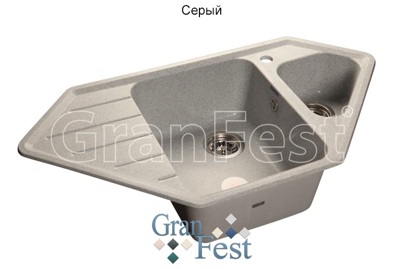 GranFest Corner GF-С-950E кухонная мойка серый 93 х 48.5 см