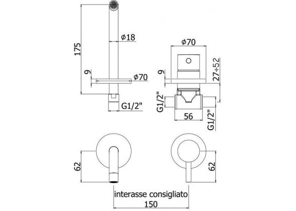 Paffoni Light LIG006CR70 смеситель для раковины хром