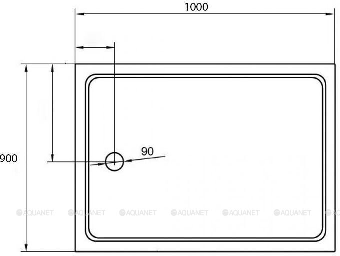 Cezares TRAY-A-AH-100/90-15-W душевой поддон акриловый 100*90*15