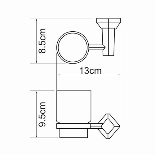 WasserKRAFT Aller K-1128C стакан для зубных щеток хром