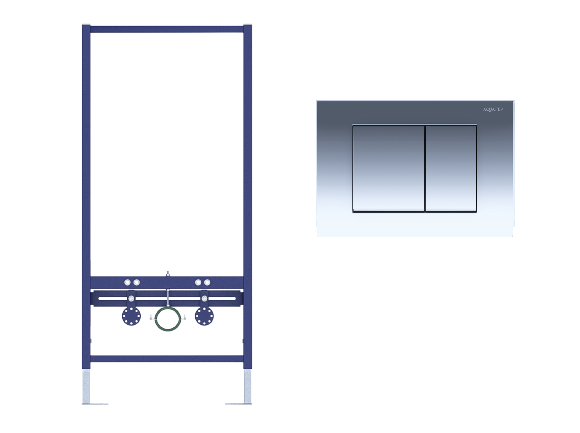 Aquatek Standart INSB-0000001 инсталляция для биде + кнопка KDI-0000010 хром глянец