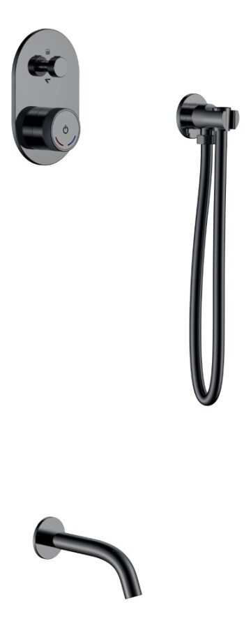 Boheme Tech Shine Gun Metal Смеситель для душа встраиваемый + излив + держатель лейки + шланг 154-SGM