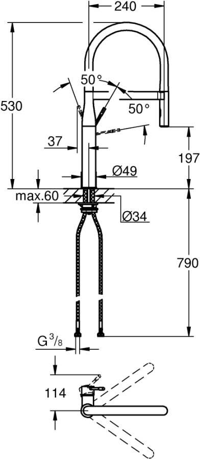 Grohe Essence 30294DC0 смеситель для кухни суперсталь