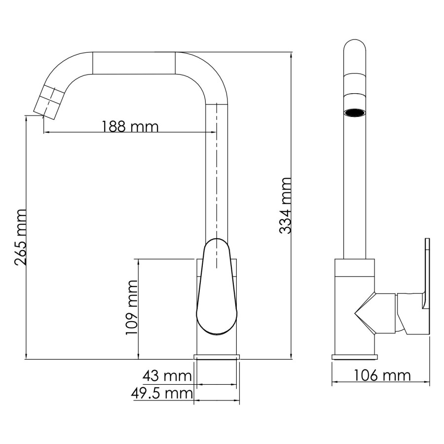 WasserKRAFT Alz 28807 смеситель для кухни хром