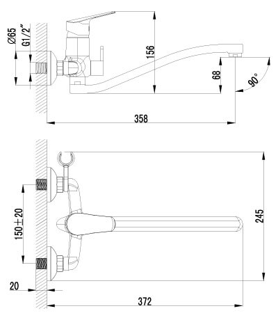 Lemark LM6553C Партнер смеситель для ванны хром