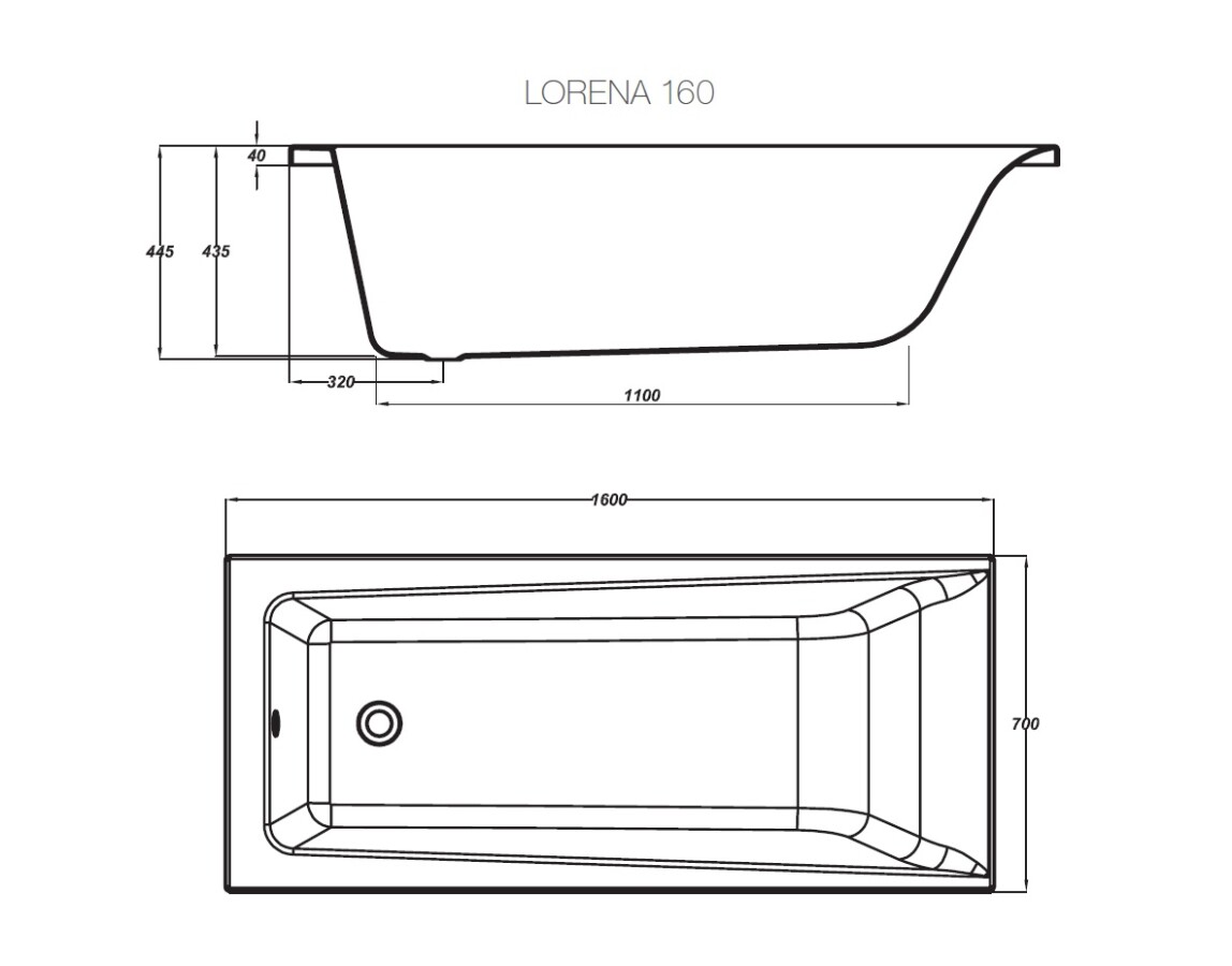 Cersanit Lorena 160*70 ванна акриловая прямоугольная WP-LORENA*160