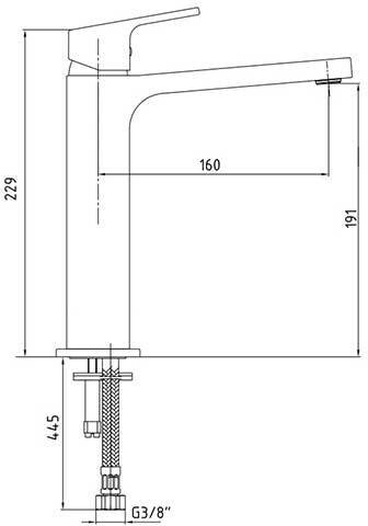 E.C.A. Tiera 102188003EX смеситель для раковины хром