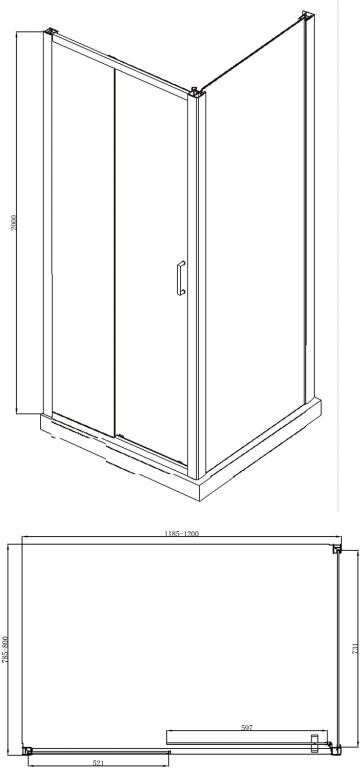 Bravat Line BS120.3101A душевое ограждение 120*80*200