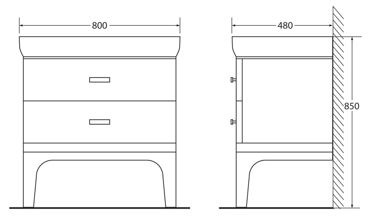 BelBagno PRADO-800-2C-PIA-BL тумба под раковину PRADO-800-LVB напольная