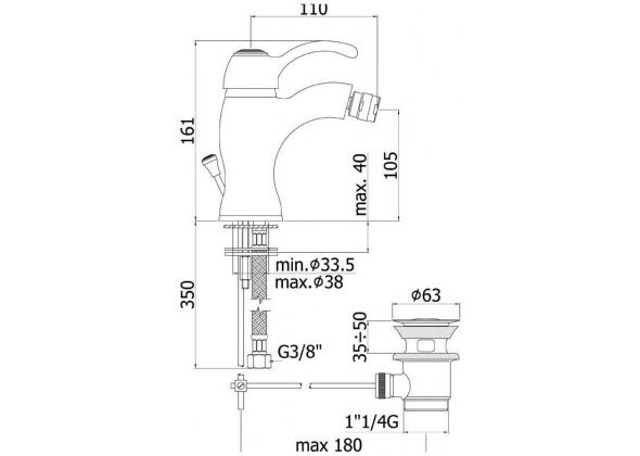 Paffoni Flavia FA135CR смеситель для биде хром