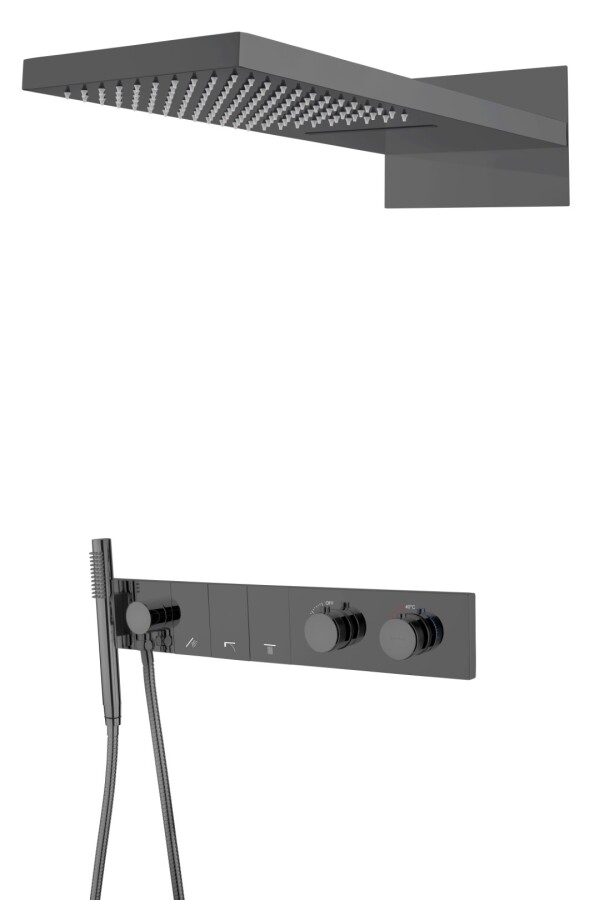 Душевая система трехпозиционная с термостатом Boheme Zodiac Shine Gun Metal 133-SGM