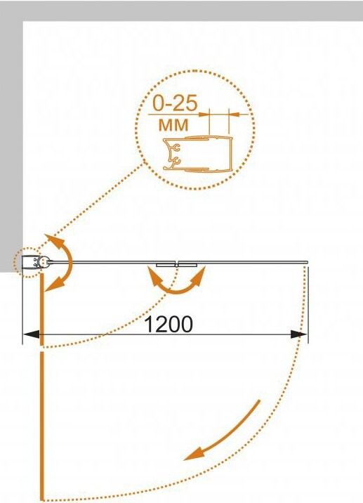 Cezares ECO-O-V-21-120/140-P-Cr-L 120*140 шторка на ванну