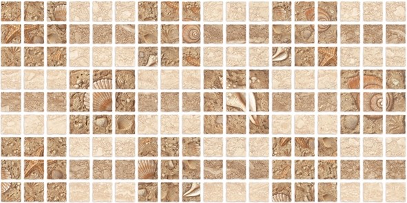 Нефрит Аликанте 25х50см мозайка настенная темно - бежевая