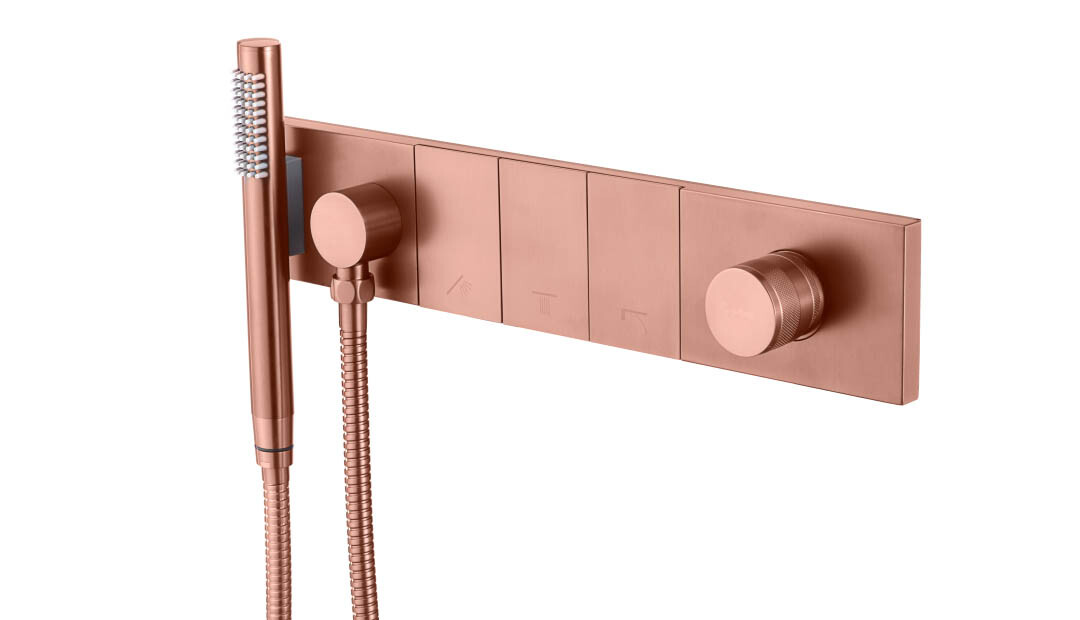 Смеситель встраиваемый с ручным душем Boheme Zodiac Copper Brushed 132-SYS-CB