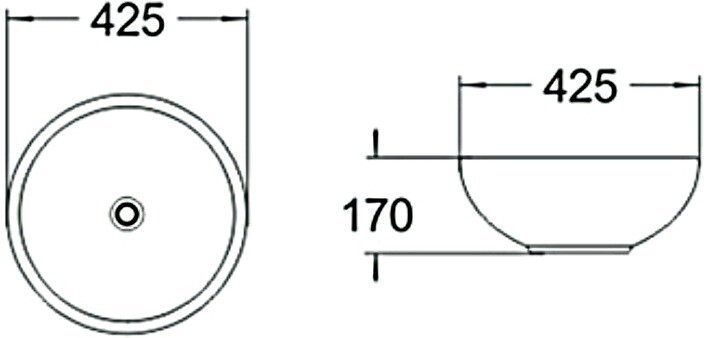 SantiLine SL-1065 раковина накладная 42 см