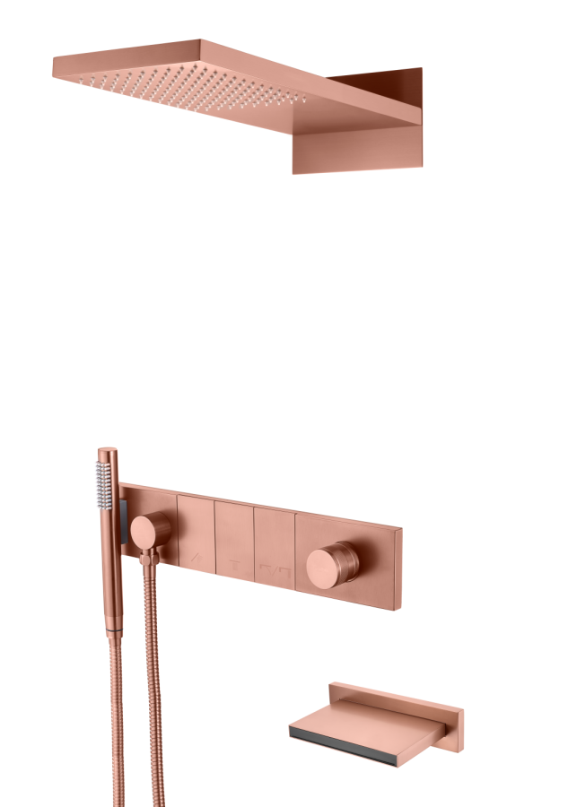 Душевая система трехпозиционная с изливом Boheme Zodiac Copper Brushed 132-2-CB