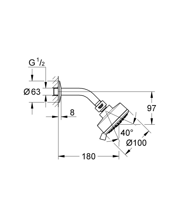 Grohe New Tempesta Cosmopolitan 100 26090001 верхний душ