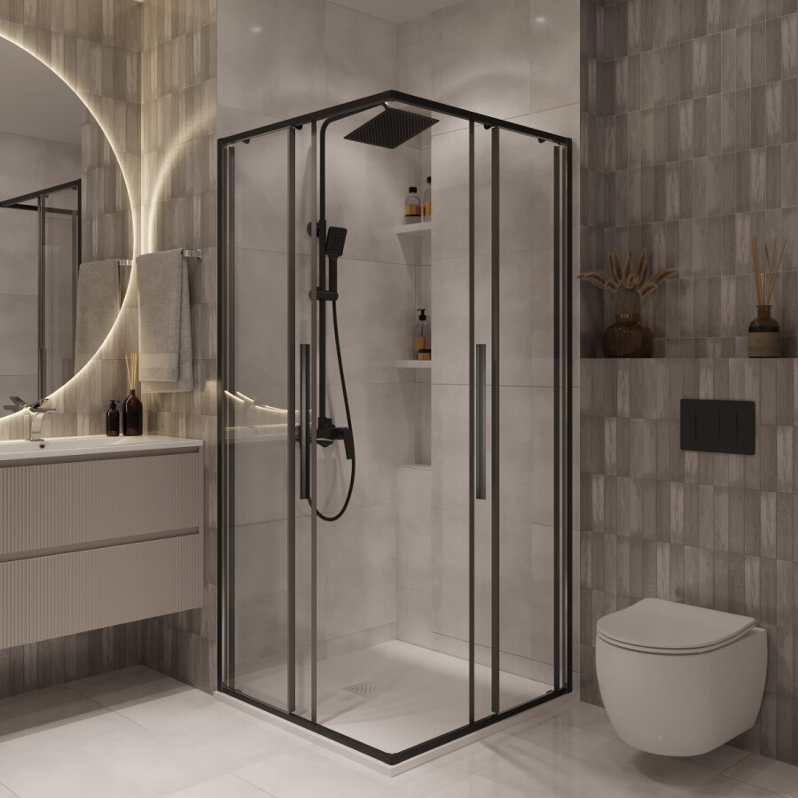 Душевой угол 80x80 Niagara Nova NG 6822-34BLACK