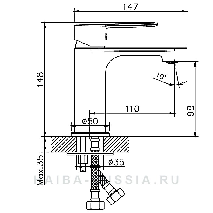 Haiba HB10557-8 смеситель для раковины 35 мм