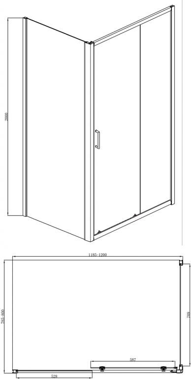 Bravat DROP BS120.3100A душевое ограждение 120*80*200