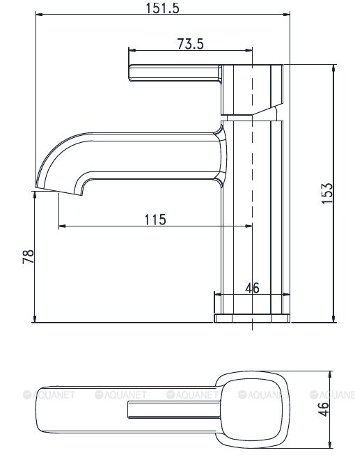 Aquanet Minima AF130-10C смеситель для раковины хром