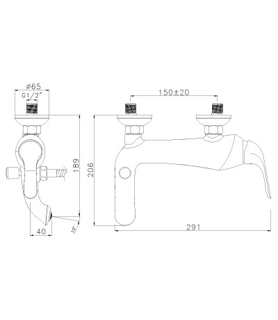 Lemark LM5402BG SWAN смеситель для ванны черный/золото