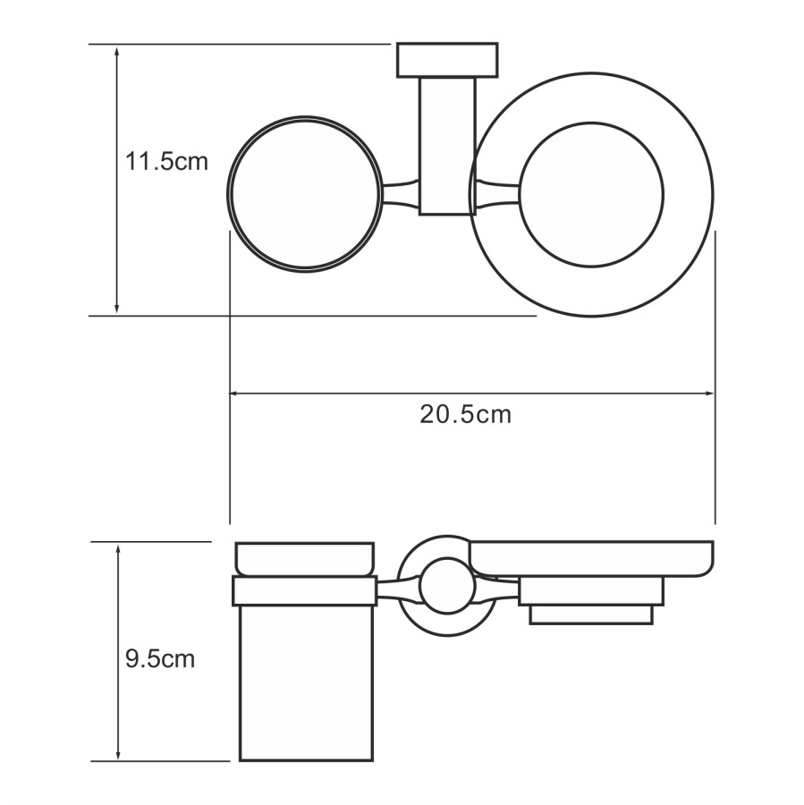 WasserKRAFT Donau K-9426 стакан с мыльницей хром