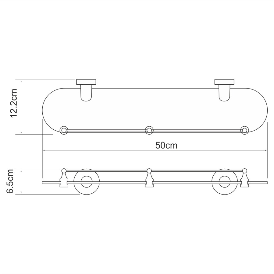 WasserKRAFT Isen K-4044 Полка стеклянная хром