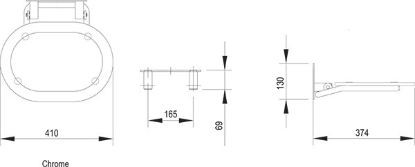 Ravak Унивеpсальное сиденье для душа CHROME CLEAR/WHITE B8F0000028