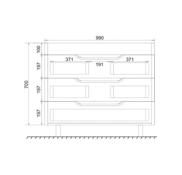 Mirsant Soho Quadro 100 см тумба с раковиной Deep УТ000046012