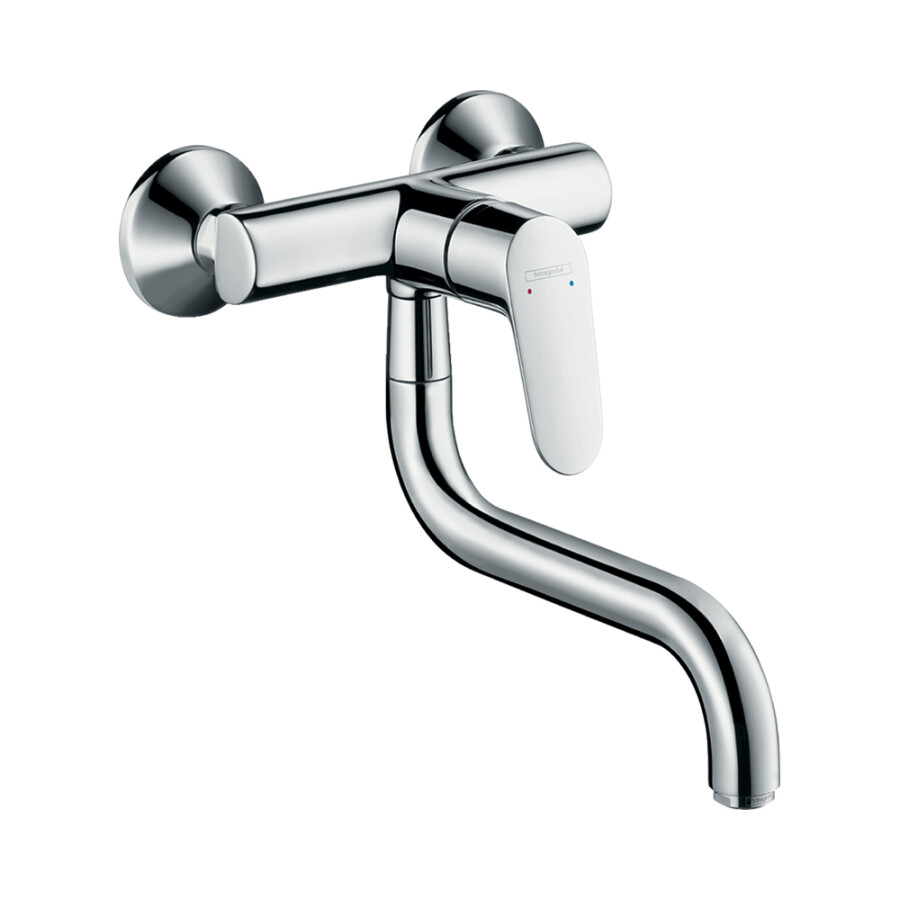 Hansgrohe Focus M41 Кухонный смеситель 320 настенный с низким изливом 1jet хром 31825000