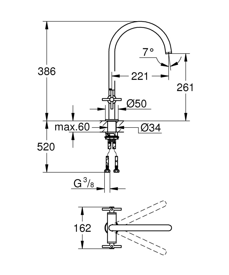 Grohe Atrio New 30362000 смеситель для кухни хром