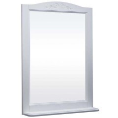 BAS Варна зеркало в рамке с полочкой 75 см цвет белый